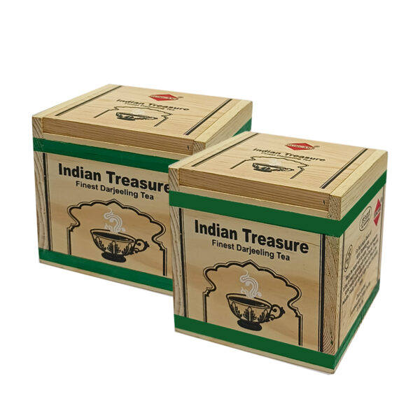 Duncans Indian Treasure - Premium Darjeeling Tea - (100 g x 2 Wooden Chestlet) | Superior Flavor & Aroma | Gift for Tea Lovers - 200 Grams