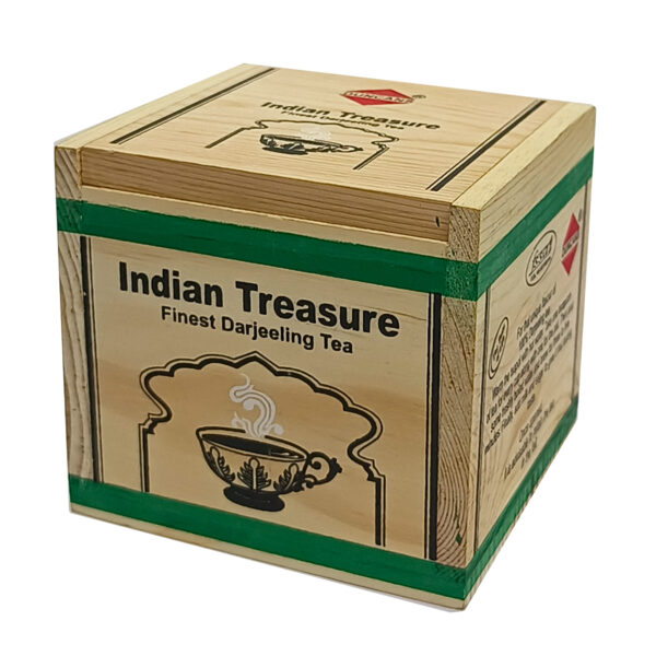 Duncan's Indian Treasure - Premium Darjeeling Tea, 100g Wooden Chestlet | Superior Flavor & Aroma | Gift for Tea Lovers